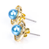 Pozlacená slitina - Sada s Bílou Sladkovodní Perlou a Bílým Emporia® Křišťálem - Karátové číslo: 3.41. přibližná hmotnost: 10 gramů ( Náhrdelník+Náušnice+Přívěsek )