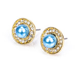 Pozlacená slitina - Sada s Bílou Sladkovodní Perlou a Bílým Emporia® Křišťálem - Karátové číslo: 3.41. přibližná hmotnost: 10 gramů ( Náhrdelník+Náušnice+Přívěsek )