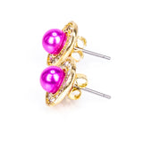 Pozlacená slitina - Sada s Bílou Sladkovodní Perlou a Bílým Emporia® Křišťálem - Karátové číslo: 3.41. přibližná hmotnost: 10 gramů ( Náhrdelník+Náušnice+Přívěsek )