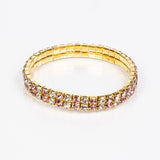 Pozlacená slitina Sada s Růžovým Emporia® Křišťálem a Bílým Emporia® Křišťálem - Karátové číslo: 21.57. přibližná hmotnost: 16.25 gramů ( Náhrdelník+Náramek+Prsten+Přívěsek )