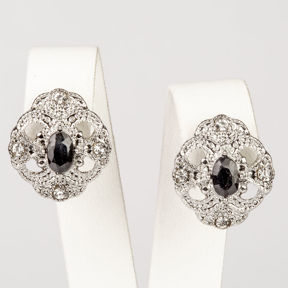 Pozlacená slitina Sada se Safírem a Bílým Emporia® Křišťálem - Karátové číslo: 2.47. přibližná hmotnost: 10 gramů ( Náhrdelník+Náušnice+Přívěsek )