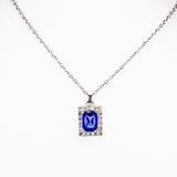 Pozlacená slitina - Hodinky s Modrým Emporia® Křišťálem a Bílým Emporia® Křišťálem - Karátové číslo: 12. přibližná hmotnost: 57 gramů ( Náhrdelník+Náušnice+Přívěsek )