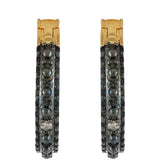 Pozlacené Stříbro 925/1000 - Náušnice s Champagne Diamantem - Karátové číslo: 0.01. přibližná hmotnost: 1.64 gramů