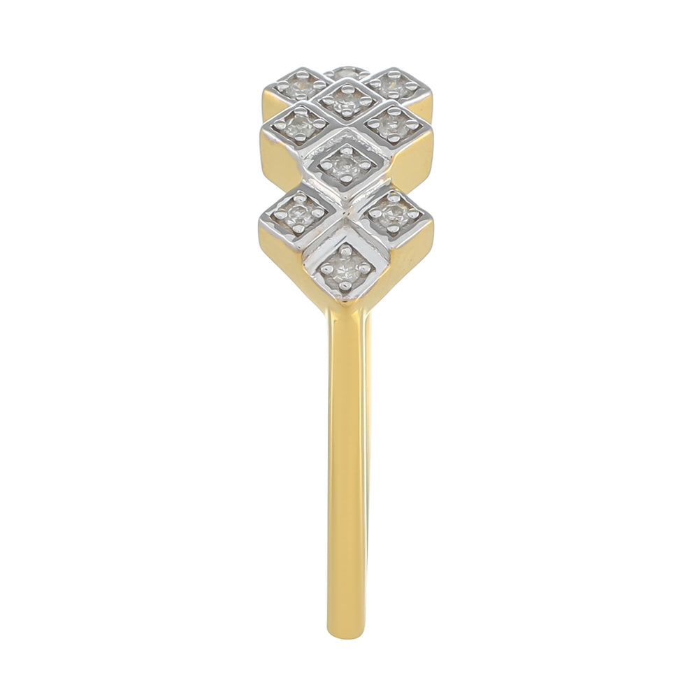 Pozlacený Stříbrný Prsten s Bílým Diamantem