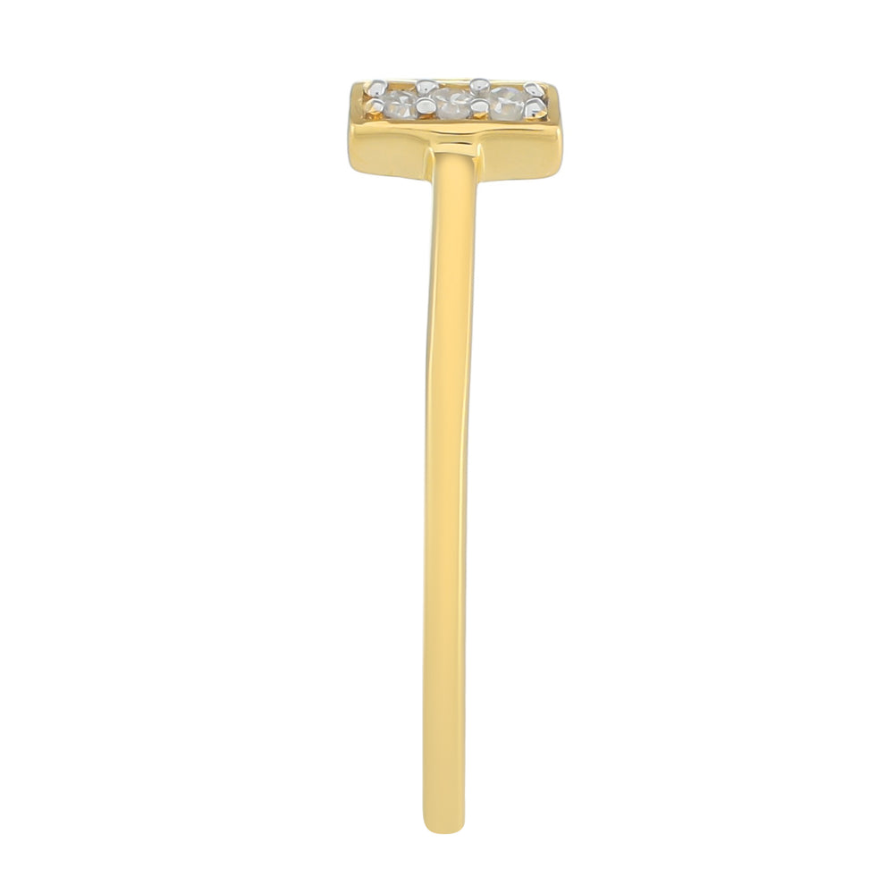 Pozlacený Stříbrný Prsten s Bílým Diamantem