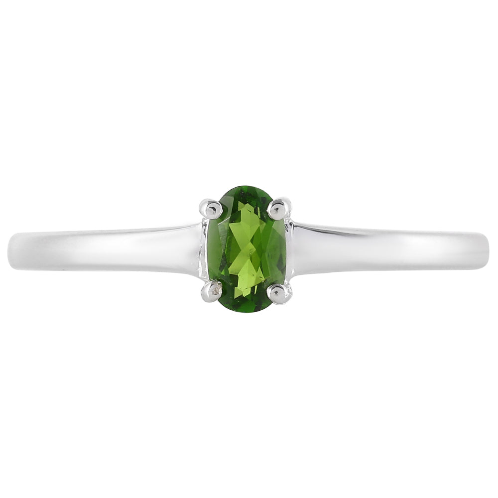 Stříbro 925/1000 Prsten s Chromovým Diopsidem - Karátové číslo: 0.24. přibližná hmotnost: 1.49 gramů