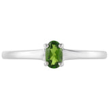 Stříbro 925/1000 Prsten s Chromovým Diopsidem - Karátové číslo: 0.24. přibližná hmotnost: 1.49 gramů