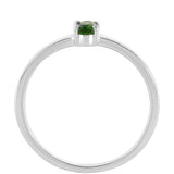 Stříbro 925/1000 Prsten s Chromovým Diopsidem - Karátové číslo: 0.24. přibližná hmotnost: 1.49 gramů