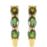 Pozlacené stříbro 925/1000 Náušnice se Zeleným Turmalínem - Karátové číslo: 1.11. přibližná hmotnost: 2.47 gramů