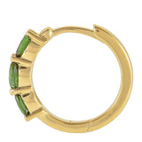 Pozlacené stříbro 925/1000 Náušnice se Zeleným Turmalínem - Karátové číslo: 1.11. přibližná hmotnost: 2.47 gramů