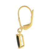 Pozlacené stříbro 925/1000 Náušnice se Zeleným Turmalínem - Karátové číslo: 0.74. přibližná hmotnost: 1.33 gramů