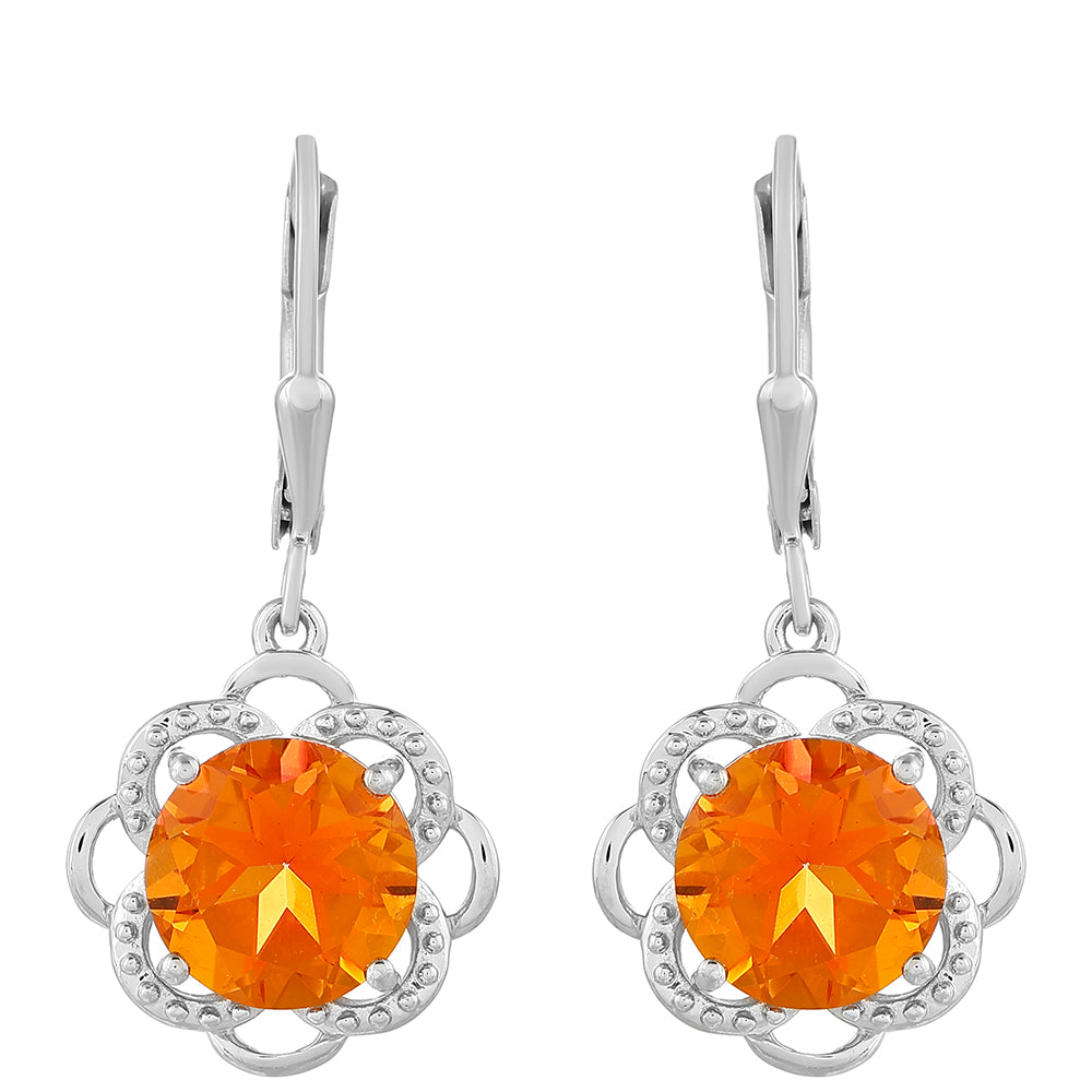 Stříbrné Náušnice s Padparadscha Křemenem