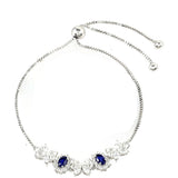 Stříbrný Náramek s Thajským Safírem a Bílým Topazem