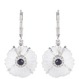 Stříbro 925/1000 Náušnice s Thajským Safírem a Křišťálovým Křemenem - Karátové číslo: 13.14. přibližná hmotnost: 5.58 gramů