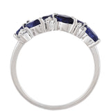 Stříbro 925/1000 Prsten s Thajským Safírem a Bílým Topazem - Karátové číslo: 1.79. přibližná hmotnost: 2.43 gramů