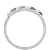 Stříbro 925/1000 Prsten s Thajským Safírem a Bílým Topazem - Karátové číslo: 0.38. přibližná hmotnost: 1.34 gramů