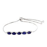 Stříbrný Náramek s Thajským Safírem a Bílým Topazem
