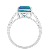 Stříbro 925/1000 - Prsten s Pavím Křemenem - Karátové číslo: 3.35. přibližná hmotnost: 3.16 gramů