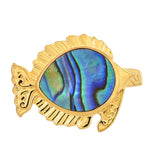 Pozlacený Stříbrný Prsten s Mušlí Abalone