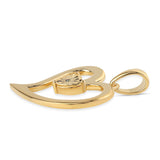 Pozlacené Sterlingové Stříbro 925 / 1000 - Přívěsek se Zeleným Diamantem