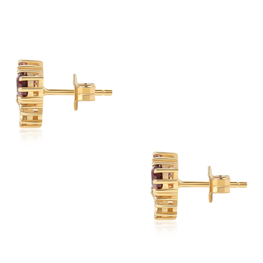 Pozlacené Sterlingové Stříbro 925 / 1000 - Náušnice s Africkým Ametystem a Citrínem