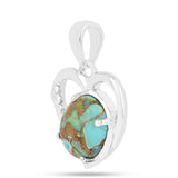 Stříbro 925/1000 Přívěsek s Ústřicovým Tyrkysem - Karátové číslo: 2.8. přibližná hmotnost: 2.14 gramů