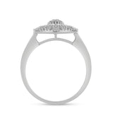 Stříbro 925/1000 - Prsten s Bílým Diamantem - Karátové číslo: 0.13. přibližná hmotnost: 3.7 gramů