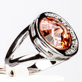 Bílým Pozlacená slitina Prsten s Červeným Emporia® Křišťálem