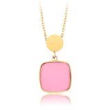 Pozlacený Slitinový Náhrdelník s Růžovým Emporia® Křišťálem