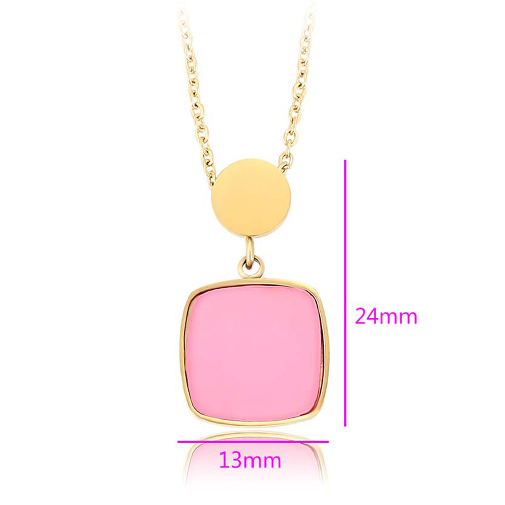 Pozlacený Slitinový Náhrdelník s Růžovým Emporia® Křišťálem