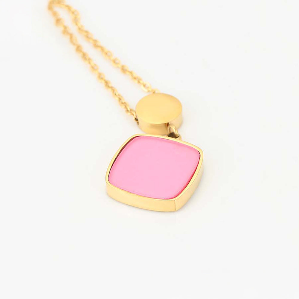 Pozlacený Slitinový Náhrdelník s Růžovým Emporia® Křišťálem