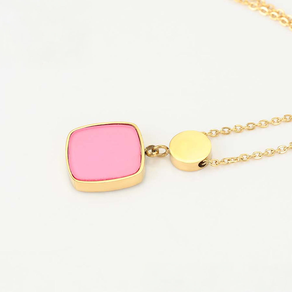 Pozlacený Slitinový Náhrdelník s Růžovým Emporia® Křišťálem