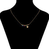 Pozlacený Slitinový Náhrdelník s Červeným Emporia® Křišťálem a se Zeleným Emporia® Křišťálem