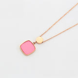 Pozlacený Slitinový Náhrdelník s Růžovým Emporia® Křišťálem