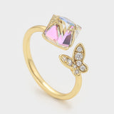 Pozlacený Slitinový Prsten s Bílým Emporia® Křišťálem