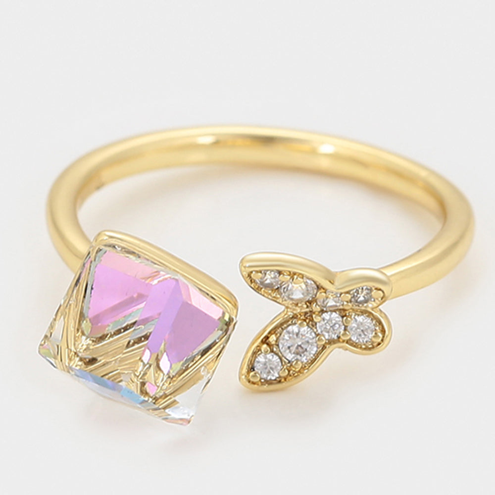 Pozlacený Slitinový Prsten s Bílým Emporia® Křišťálem