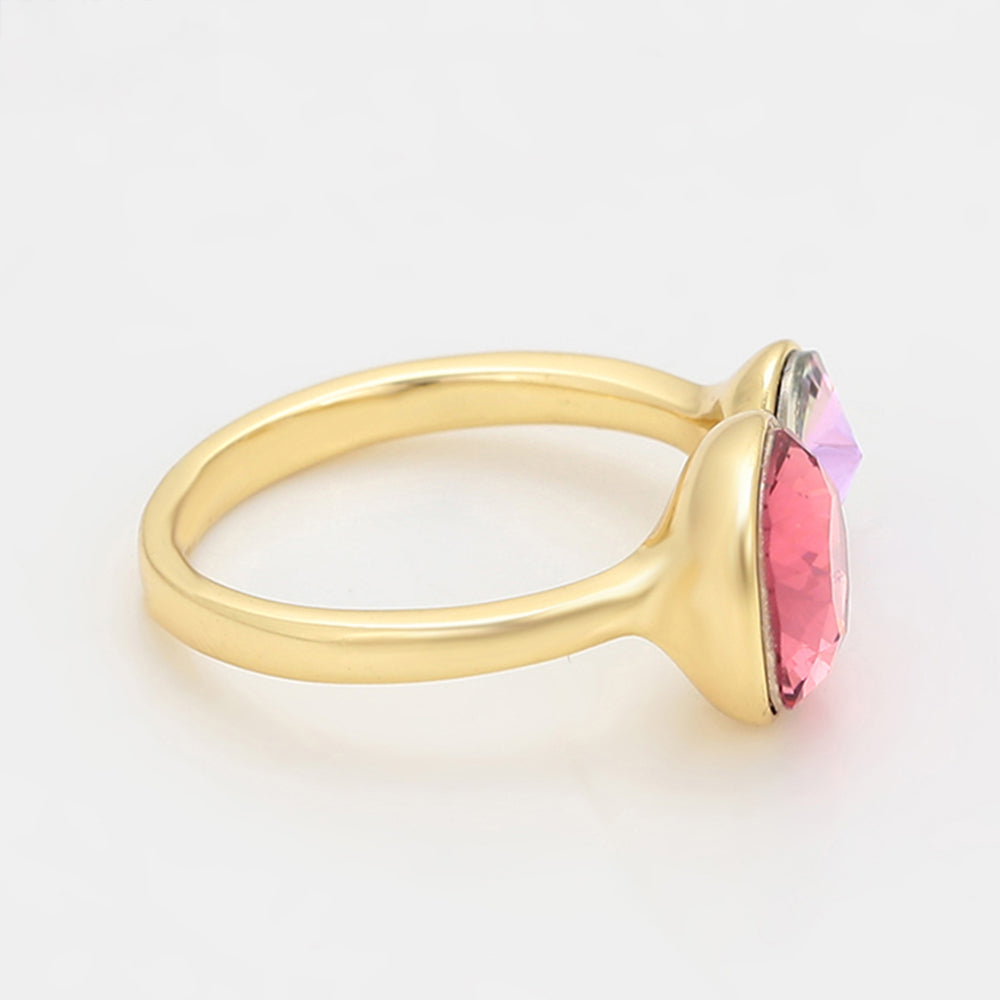 Pozlacený Slitinový Prsten s Růžovým Emporia® Křišťálem