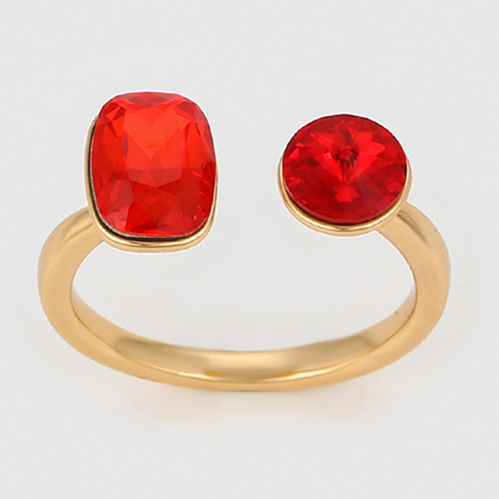 Pozlacený Slitinový Prsten s Červeným Emporia® Křišťálem