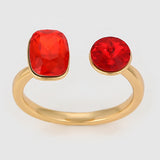 Pozlacený Slitinový Prsten s Červeným Emporia® Křišťálem