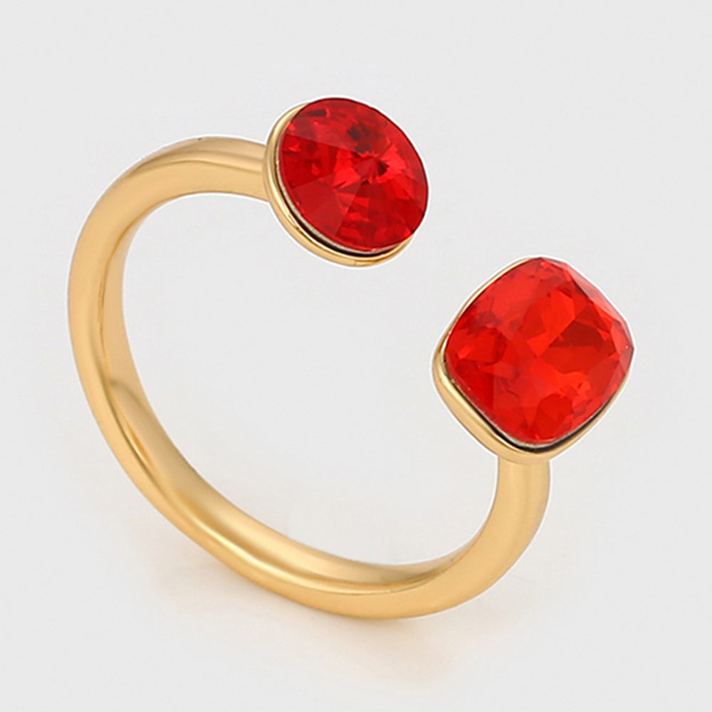 Pozlacený Slitinový Prsten s Červeným Emporia® Křišťálem