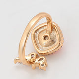 Pozlacený Slitinový Prsten s Červeným Emporia® Křišťálem a Bílým Emporia® Křišťálem