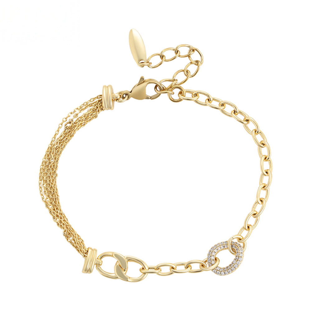 Pozlacený Slitinový Náramek s Bílým Emporia® Křišťálem