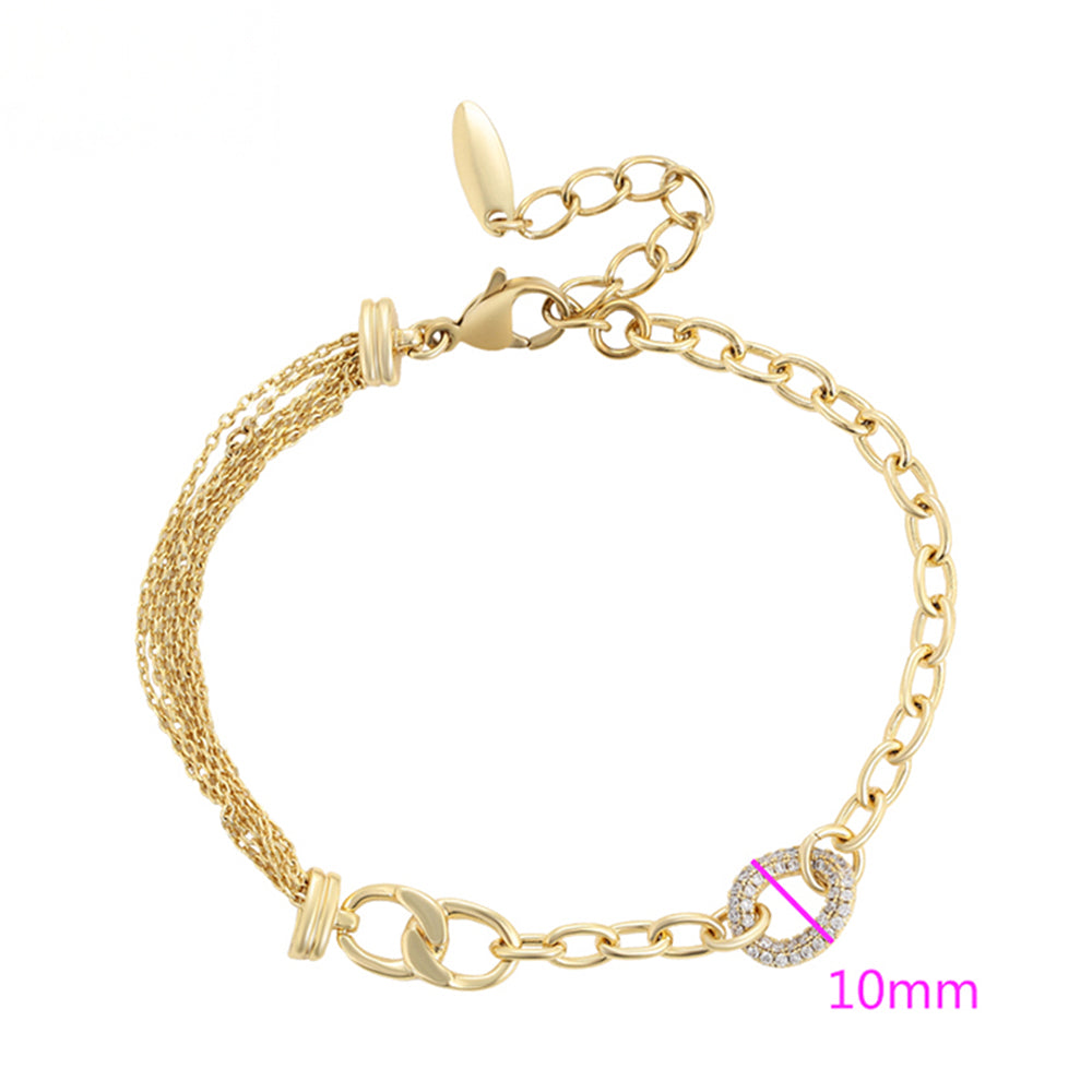 Pozlacený Slitinový Náramek s Bílým Emporia® Křišťálem