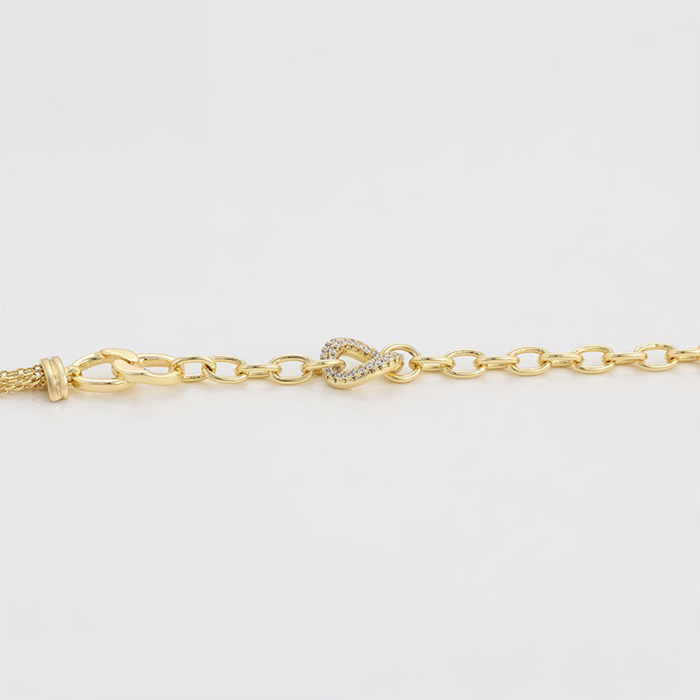 Pozlacený Slitinový Náramek s Bílým Emporia® Křišťálem