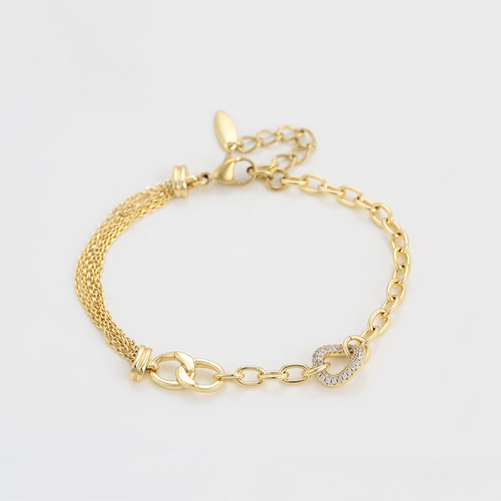 Pozlacený Slitinový Náramek s Bílým Emporia® Křišťálem