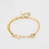 Pozlacený Slitinový Náramek s Bílým Emporia® Křišťálem