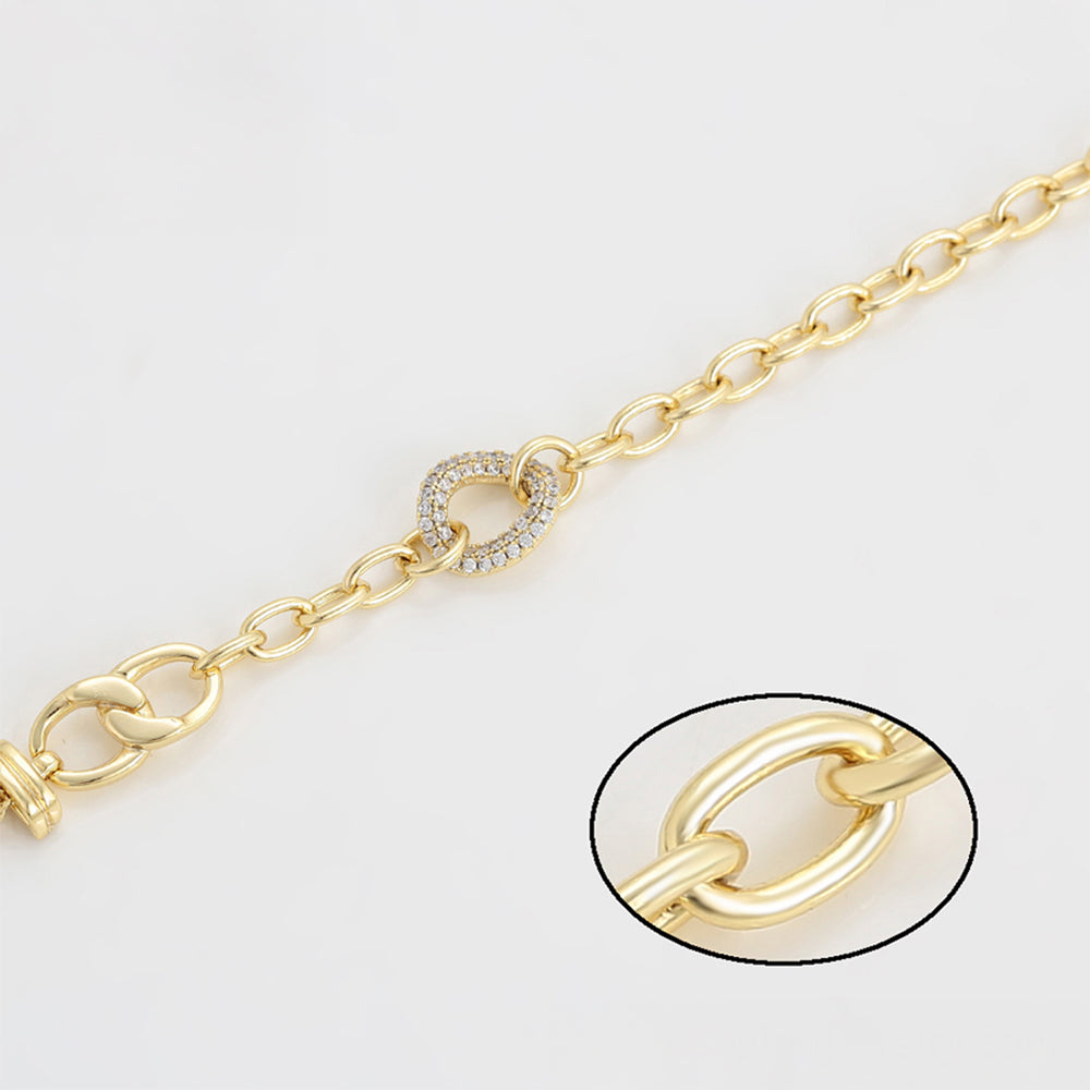 Pozlacený Slitinový Náramek s Bílým Emporia® Křišťálem