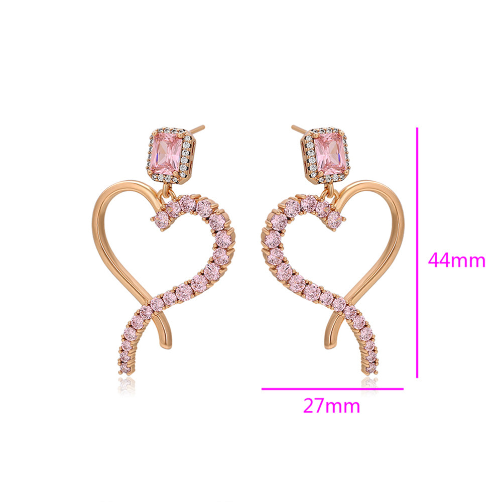 Pozlacené Slitinové Náušnice s Růžovým Emporia® Křišťálem