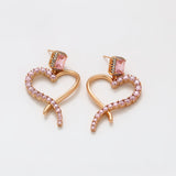 Pozlacené Slitinové Náušnice s Růžovým Emporia® Křišťálem