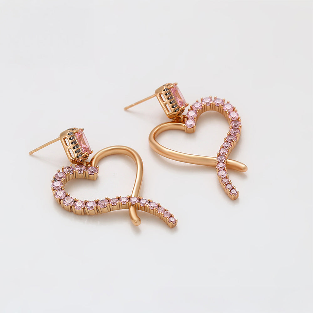 Pozlacené Slitinové Náušnice s Růžovým Emporia® Křišťálem